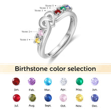 Load image into Gallery viewer, Anillo de madre personalizado con 5-6 piedras de nacimiento