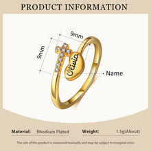Load image into Gallery viewer, Anillos de Color dorado con nombre grabado personalizado para mujer