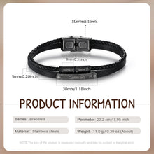 Load image into Gallery viewer, Pulsera de cuero con grabado de nombre personalizado para hombre