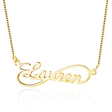 Load image into Gallery viewer, collar de plata de ley 925 con forma de placa de identificación Infinity Love