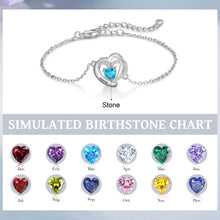 Load image into Gallery viewer, Pulseras con dijes de corazón entrelazado personalizadas para mujer