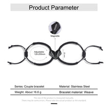 Load image into Gallery viewer, Conjunto de 2 pulseras de acero inoxidable para hombre y mujer