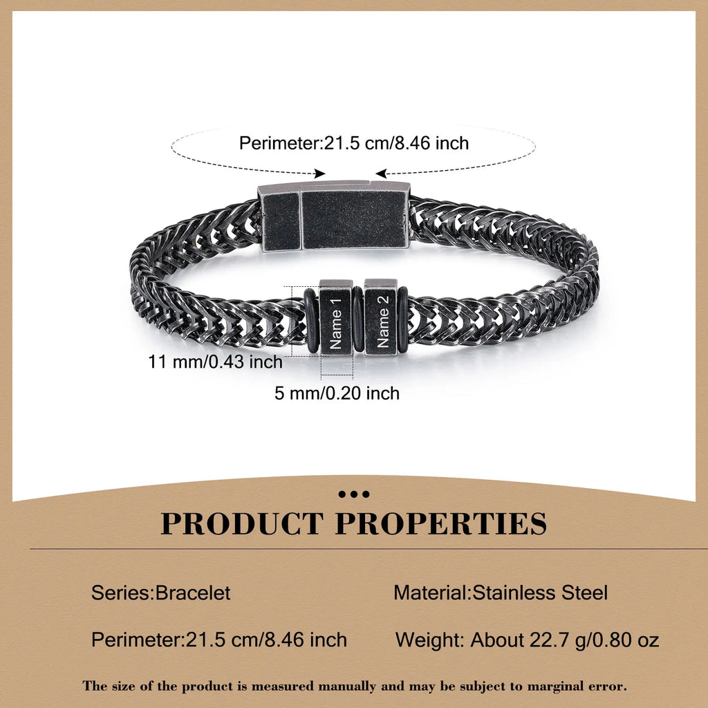 Pulsera de cadena de eslabones personalizada para hombre