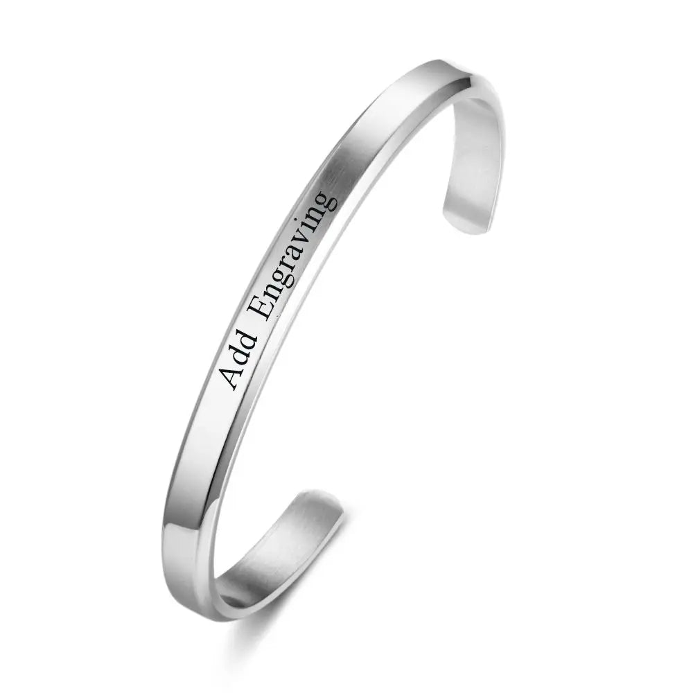 Brazalete de identificación con nombre grabado para mujer