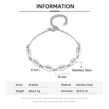 Cargar imagen en el visor de la galería, pulsera ovalada de acero inoxidable personalizada para mujer