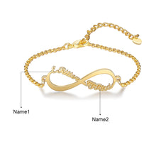 Load image into Gallery viewer, Pulseras Infinity de plata de ley 925 con nombre personalizado para mujer