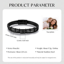 Cargar imagen en el visor de la galería, Pulsera de cuero personalizada para hombre