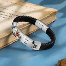 Load image into Gallery viewer, Pulsera de cuero con foto personalizada para hombre