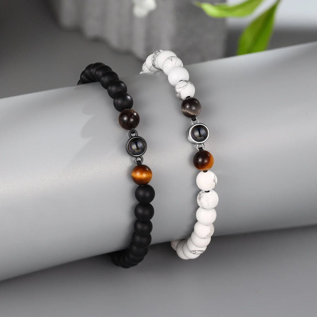 Pulsera de cuentas personalizable para hombre y mujer