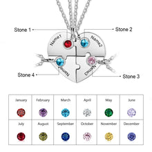 Load image into Gallery viewer, Collar de la Amistad en forma de corazón de acero inoxidable personalizado con piedra natal