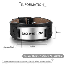 Load image into Gallery viewer, Pulseras personalizadas de acero inoxidable con grabado de ID para hombres