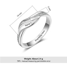 Load image into Gallery viewer, Anillos personalizados de 2 nombres para mujer