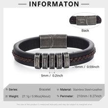 Load image into Gallery viewer, Pulsera de cuero con grabado personalizado para hombre