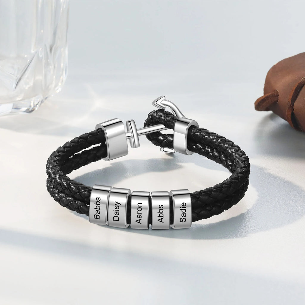 Pulsera de cuentas personalizable para hombre