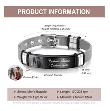 Cargar imagen en el visor de la galería, Pulsera personalizada con nombre grabado y fecha para hombre