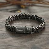 Pulsera de cadena de doble eslabón con grabado de nombre personalizado para hombre