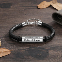 Load image into Gallery viewer, Pulsera personalizada de acero inoxidable con grabado de nombre para hombre