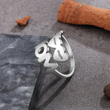 Load image into Gallery viewer, Anillo de acero inoxidable personalizado para mujer