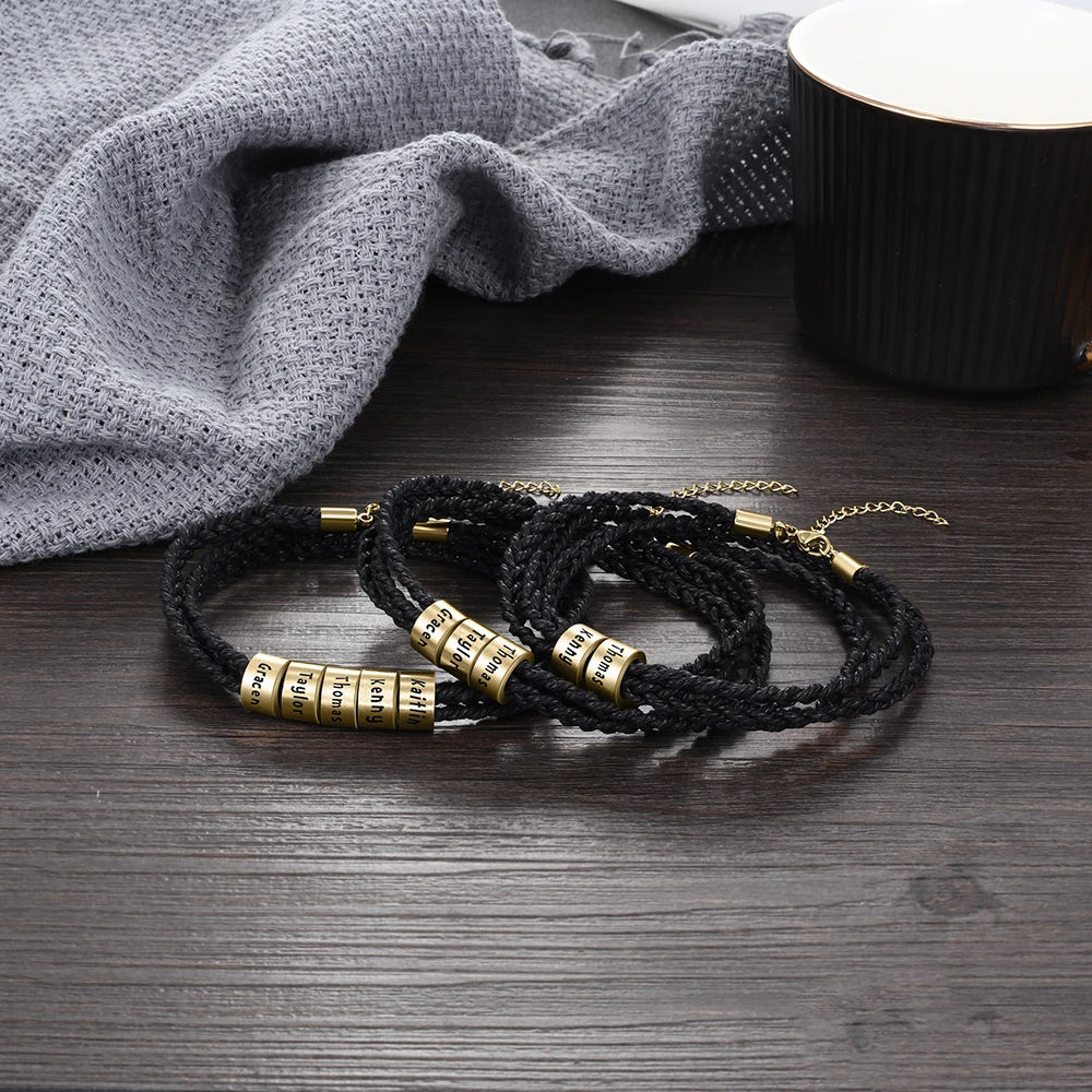 Pulsera de cuerda trenzada ajustable para hombre