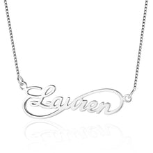 Load image into Gallery viewer, collar de plata de ley 925 con forma de placa de identificación Infinity Love