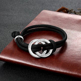 Pulsera de cuerda ajustable de acero inoxidable para hombre