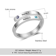 Load image into Gallery viewer, Anillo personalizado con 2 nombres para mujer