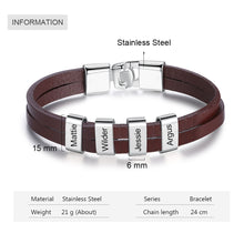 Load image into Gallery viewer, Pulsera de cuentas con grabado personalizado para hombre