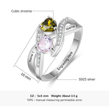 Load image into Gallery viewer, Anillo de Plata de Ley 925 personalizado con nombre de pareja