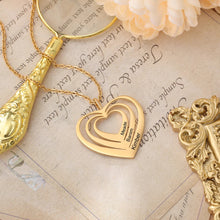 Load image into Gallery viewer, collar con colgante personalizado de 3 corazones para mujer