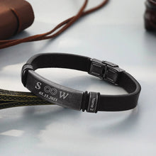 Load image into Gallery viewer, Pulsera de cuero con grabado personalizado para hombre