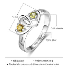 Load image into Gallery viewer, Anillo personalizado de corazón a corazón