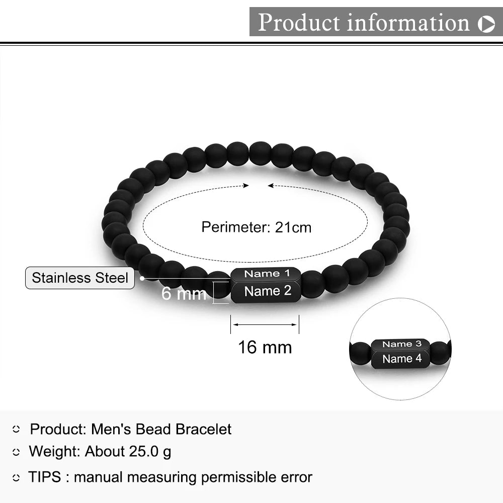 pulsera personalizada de acero inoxidable para hombre