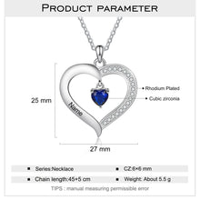 Load image into Gallery viewer, collar de corazón personalizado con grabado de 1-8 nombres