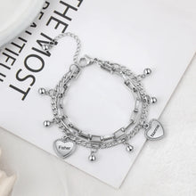 Cargar imagen en el visor de la galería, pulsera de cuentas y corazón personalizada para mujer