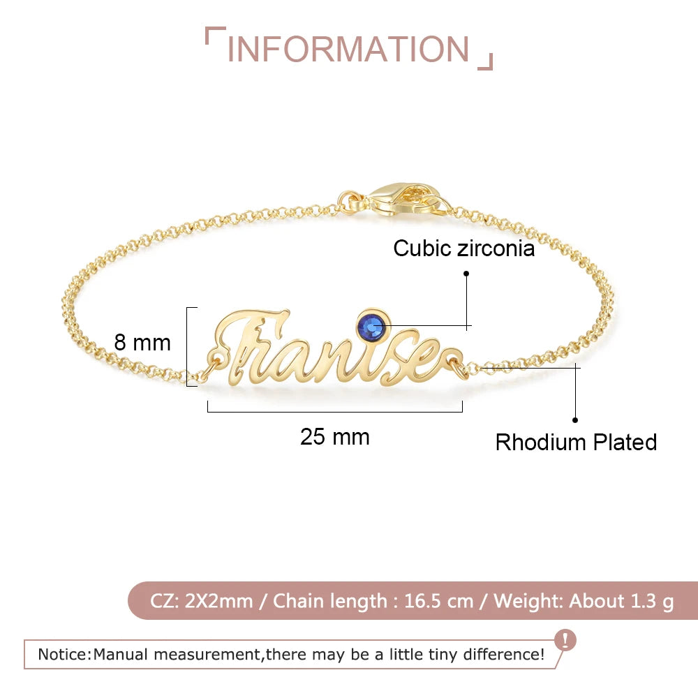 pulsera con placa de identificación personalizada para mujer y niña