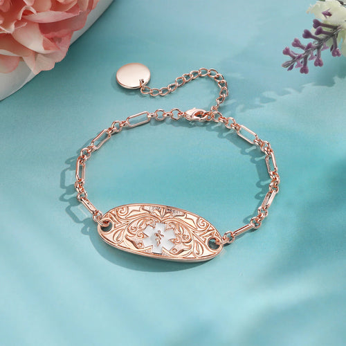 Pulseras de identificación de alerta médica personalizadas para mujer