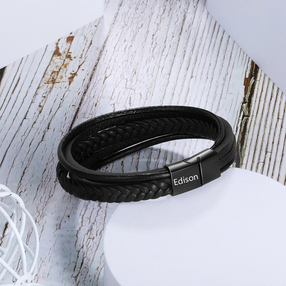 pulsera personalizada de acero inoxidable para hombre