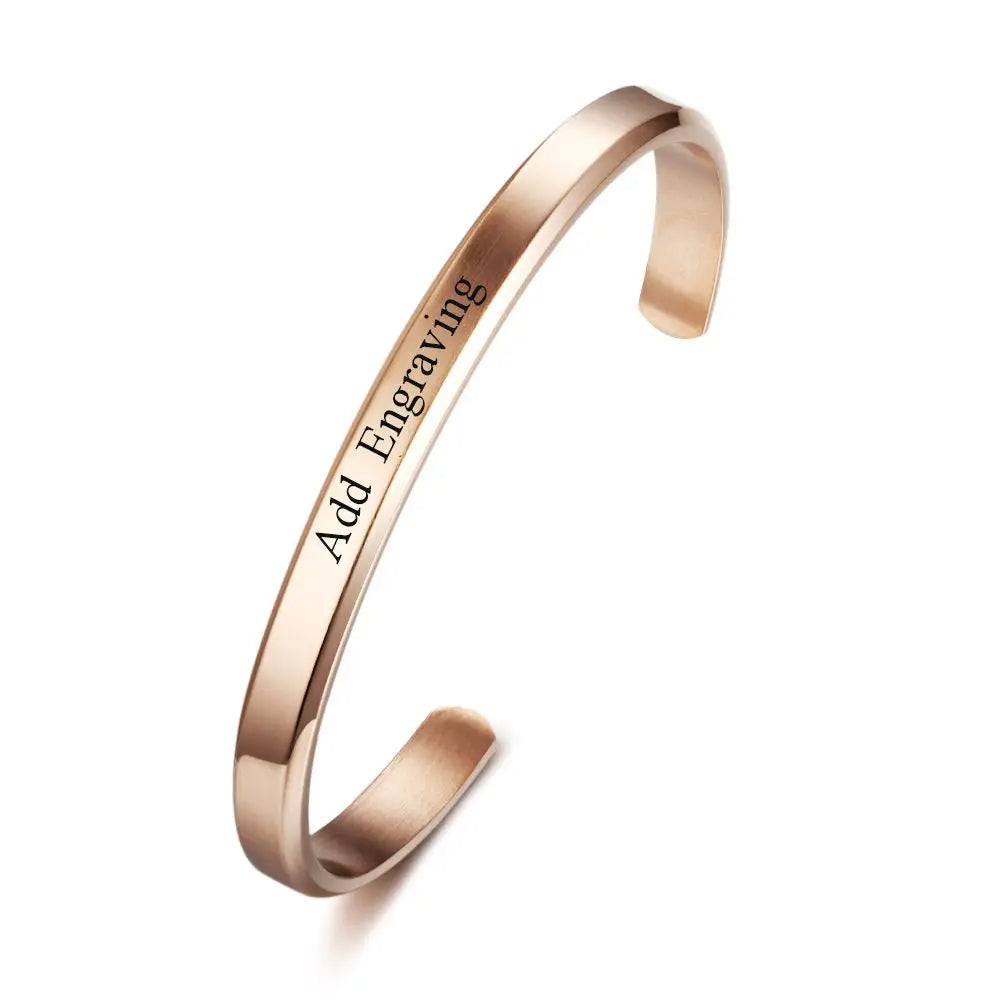 Brazalete de identificación con nombre grabado para mujer