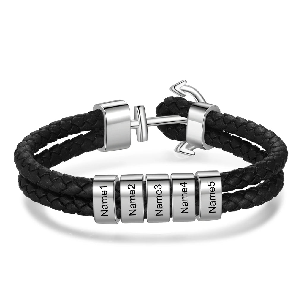 Pulsera de cuentas personalizable para hombre