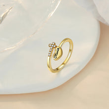 Load image into Gallery viewer, Anillos de Color dorado con nombre grabado personalizado para mujer