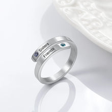 Load image into Gallery viewer, Anillo personalizado con 2 nombres para mujer