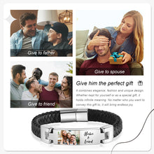 Load image into Gallery viewer, Pulsera de cuero con foto personalizada para hombre