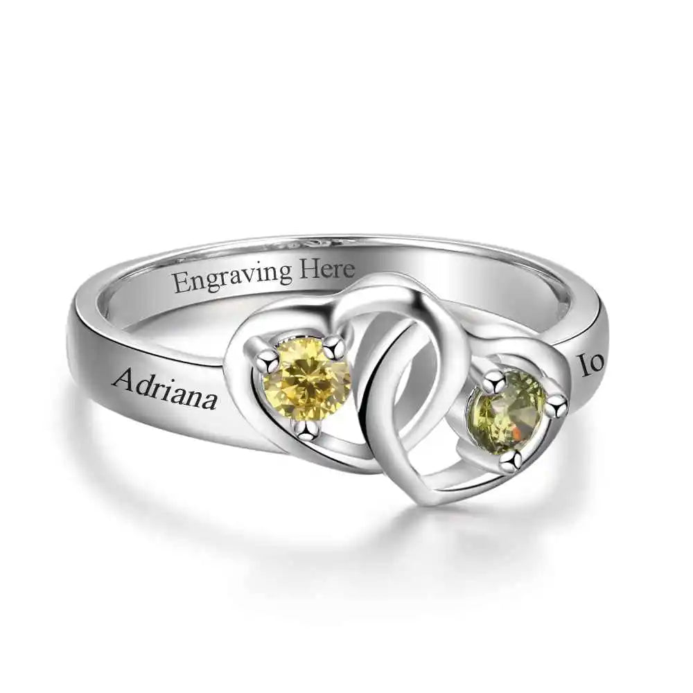 Anillo personalizado de corazón a corazón