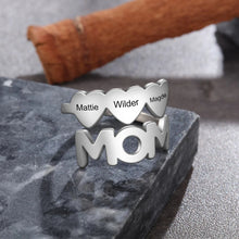 Load image into Gallery viewer, Anillo de acero inoxidable personalizado para mujer