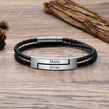 Load image into Gallery viewer, Pulseras personalizadas de acero inoxidable con grabado de nombre para hombre