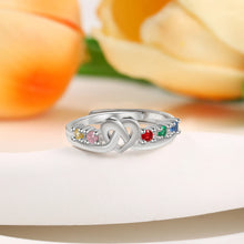 Load image into Gallery viewer, Anillo de madre personalizado con 5-6 piedras de nacimiento