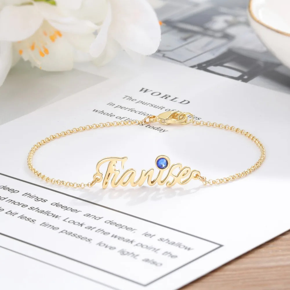 pulsera con placa de identificación personalizada para mujer y niña