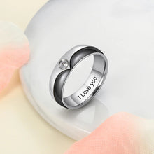 Load image into Gallery viewer, Anillos de acero inoxidable personalizados con circonita para hombres y mujeres