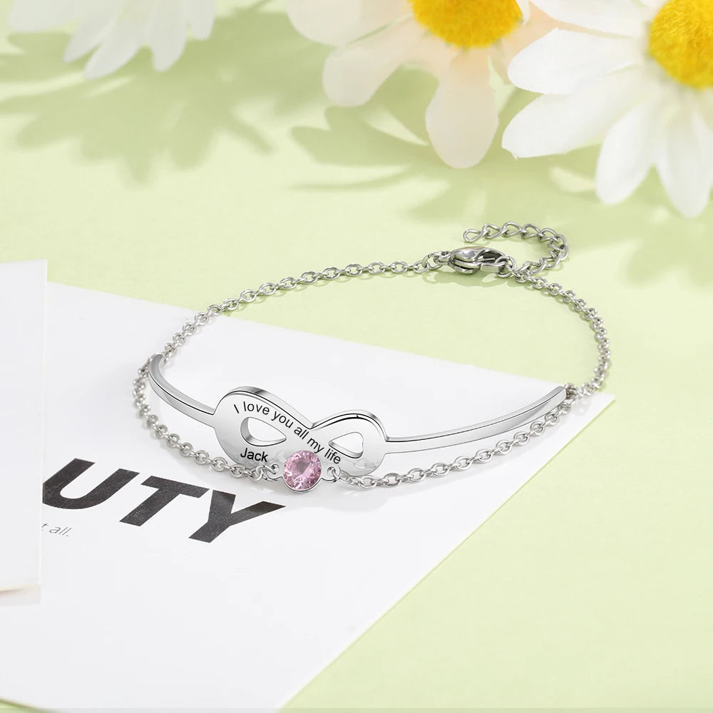 Pulseras personalizadas de acero inoxidable para mujer