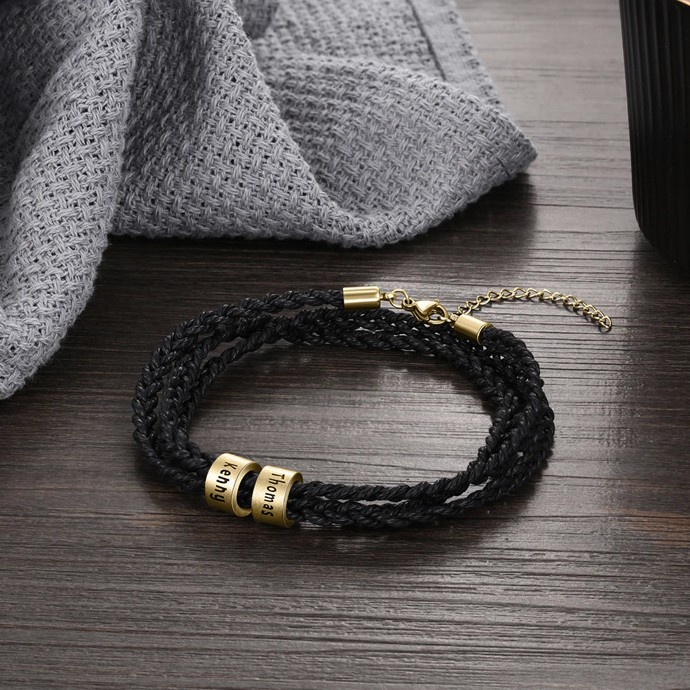 Pulsera de cuerda trenzada ajustable para hombre